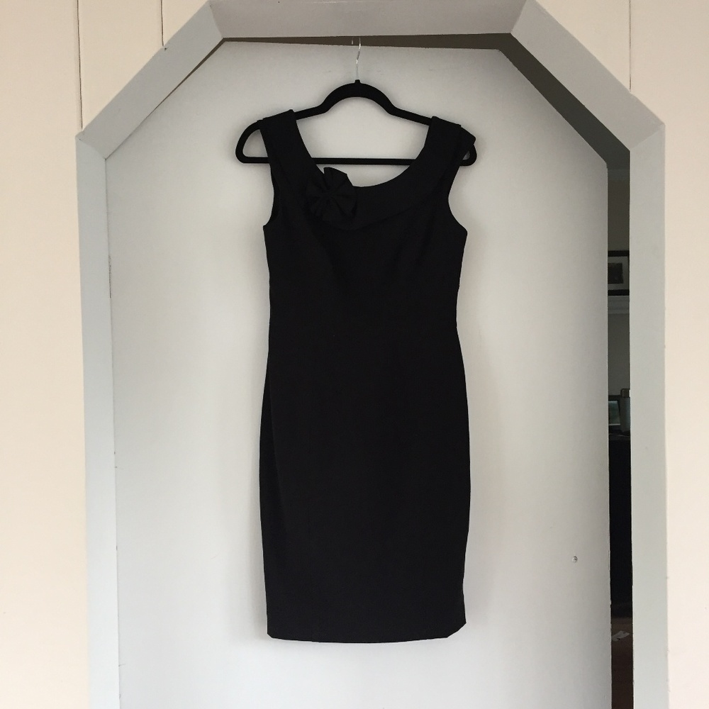 Calvin Klein black dress with flower detail